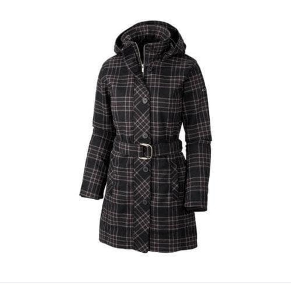 Columbia Zenith II Black Plaid Trench Coat